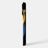 ALIEN PERLE Blau Weiß Gelb Schwarz iPhone Hülle (Linke Seite)