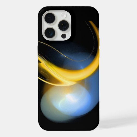 ALIEN PERLE Blau Weiß Gelb Schwarz iPhone Hülle (Rückseite)