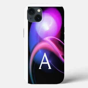 ALIEN PERLEN-MONOGRAMM PinkLila Fraktal Wirbel iPhone 13 Hülle