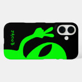 Alien personalisiert Peace Sign Peekaboo Case-Mate iPhone Hülle (Rückseite (Horizontal))