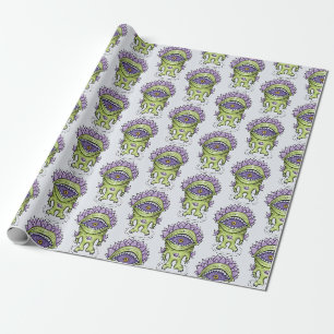 Alien Pflanze Charakter - Astronautenkreatur Geschenkpapier