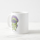 Alien Pflanze Charakter - Astronautenkreatur Kaffeetasse (Vorderseite Links)