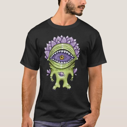 Alien Pflanze Charakter - Astronautenkreatur T-Shirt (Vorderseite)