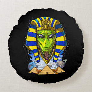 Alien-Pharao Ägypten Tutankhamun altes Annunaki Rundes Kissen