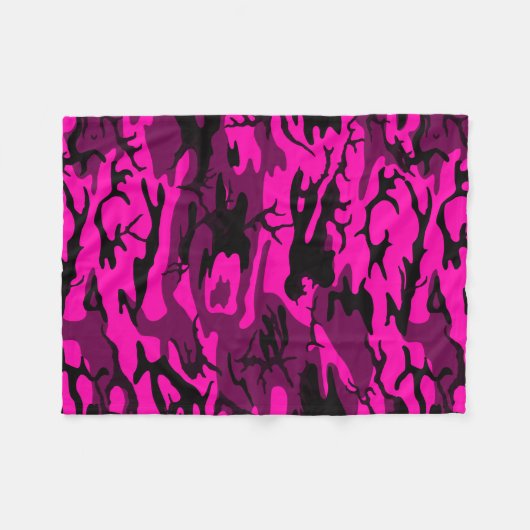 Alien Pink Camouflage Blanket Fleecedecke (Vorderseite (Horizontal))