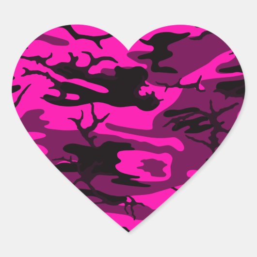 Alien Pink Camouflage Herz-Aufkleber (Vorderseite)