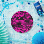 Alien Pink Camouflage Pappteller (Party)
