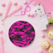 Alien Pink Camouflage Pappteller (Party)