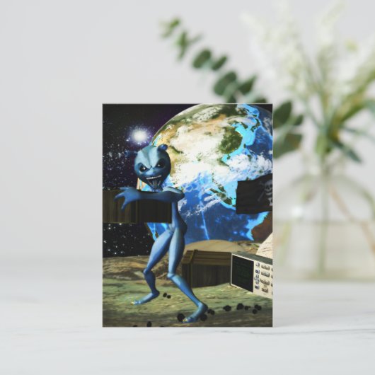Alien Pirate Postkarte (Stehend Vorderseite)