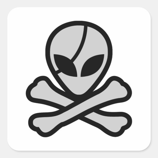 Alien Pirate Quadratischer Aufkleber (Vorderseite)