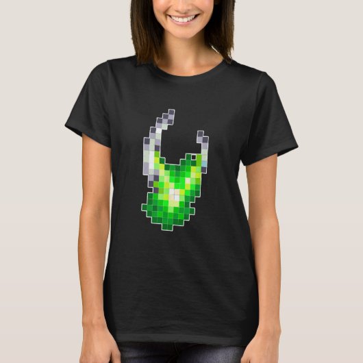 Alien Pixel Geek Nerd Retro Graphic T-Shirt (Vorderseite)