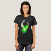 Alien Pixel Geek Nerd Retro Graphic T-Shirt (Vorne ganz)