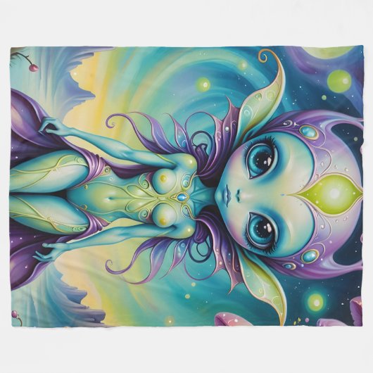 Alien Pixie Fleece Blanket (Vorderseite (Horizontal))