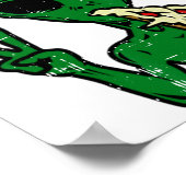 Alien Pizza Eating Peace Fun Space Area-51 Hallowe Poster (Ecke)