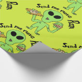 Alien Pizza Geschenkpapier (Ecke)