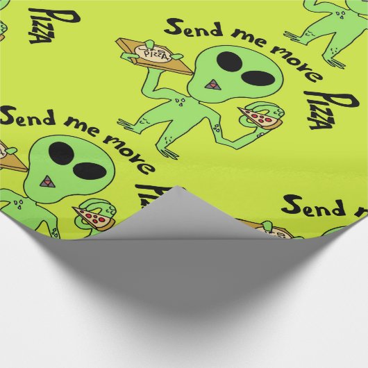 Alien Pizza Geschenkpapier (Ecke)