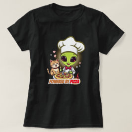 Alien-Pizza-Koch-Katzen-Cartoon-Art T-Shirt