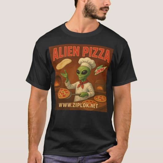 Alien Pizza - T-Shirt (Vorderseite)