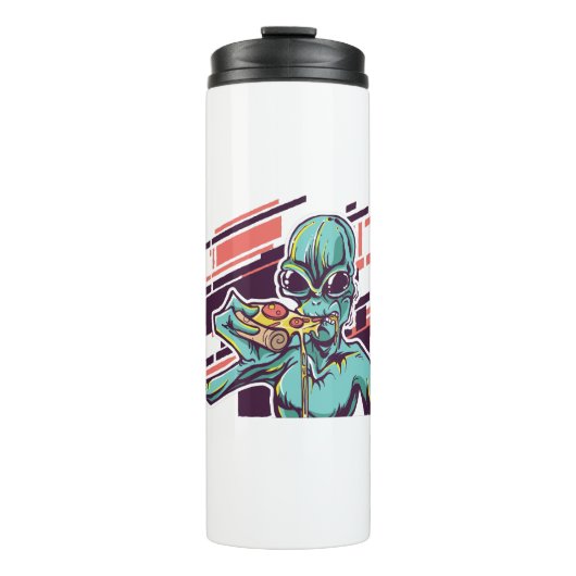 Alien Pizza Thermosbecher (Vorderseite)