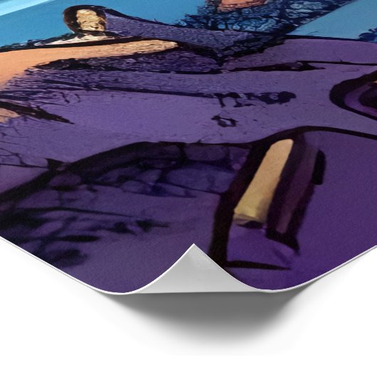 Alien Planet, Alien Flugmaschine | AI Art Poster (Ecke)