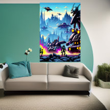 Alien Planet, Alien Kriegsmaschine | AI Art Poster