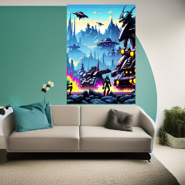 Alien Planet, Alien Kriegsmaschine | AI Art Poster