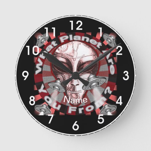 Alien Planet Clock Runde Wanduhr (Vorderseite)