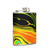 Alien Planet Marble Green Orange Black Flachmann (Rechts)