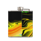 Alien Planet Marble Green Orange Black Flachmann (Rückseite)