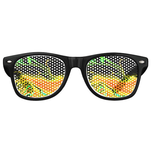 Alien Planet Marble Green Orange Black Partybrille (Vorderseite)
