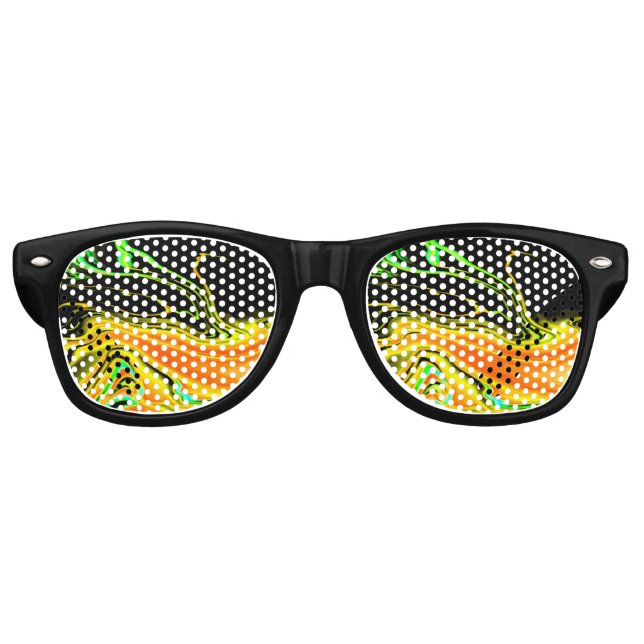 Alien Planet Marble Green Orange Black Partybrille (Vorderseite)
