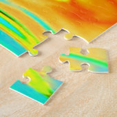 Alien Planet Marble Green Orange Black Puzzle (Seite)