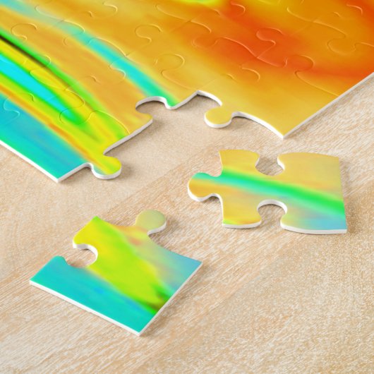 Alien Planet Marble Green Orange Black Puzzle (Seite)