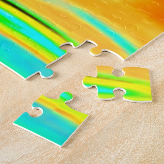 Alien Planet Marble Green Orange Black Puzzle (Seite)