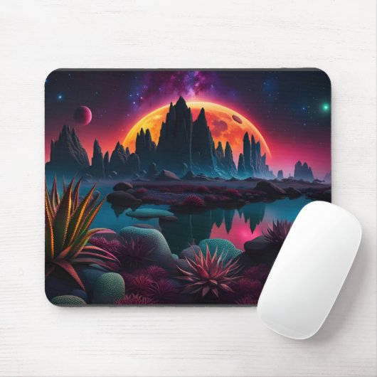Alien Planet Moon Mousepad (Mit Mouse)