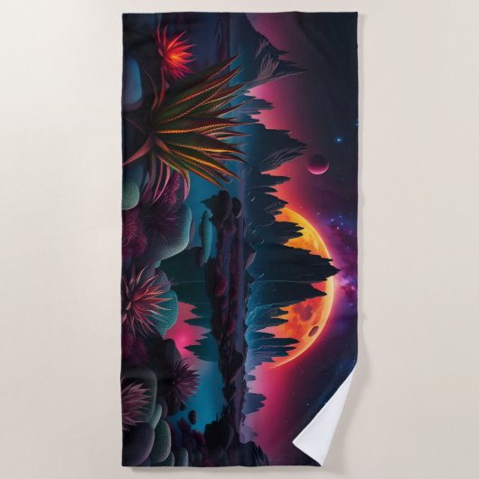 Alien Planet Moon Strandtuch (Vorderseite)