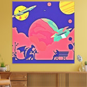 Alien Planet Retro SciFi Leinwanddruck (Insitu (Wohnzimmer))