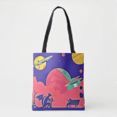 Alien Planet Retro SciFi Tasche (Vorderseite)