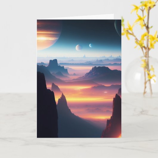 Alien Planet Science Fiction Karte (Gelbe Blume)