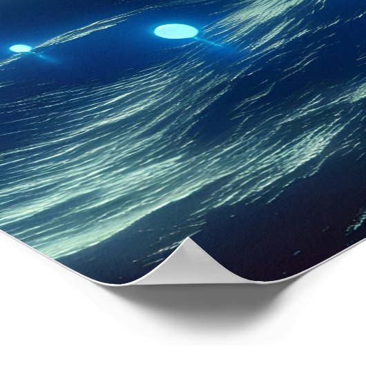 Alien Planet und Alien LIfeforms in Blue Poster (Ecke)