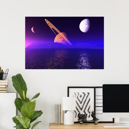 Alien Planetscape Poster (Heimbüro)