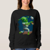 Alien Playing Baseball Aliens Baseball Sweatshirt (Vorderseite)