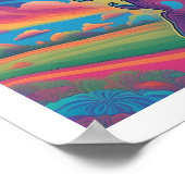 Alien Playing Baseball Poster (Ecke)