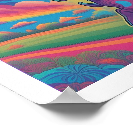 Alien Playing Baseball Poster (Ecke)