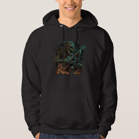Alien Playing Guitar Guitarist Bassist UFO Extrate Hoodie (Vorderseite)