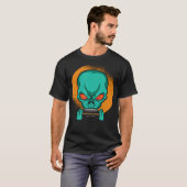Alien Playing The Harmonica - Harmonica Player Mus T-Shirt (Vorne ganz)