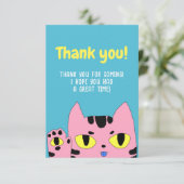Alien Pocket Cat Dankeskarte (Stehend Vorderseite)