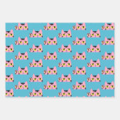 Alien Pocket Cat Pink Cartoon Kitten Geschenkpapier Set (Vorderseite 2)
