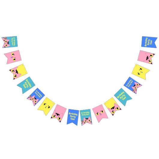 Alien Pocket Cat Pink Cartoon Kitten Wimpelkette (Alle)