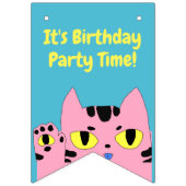 Alien Pocket Cat Pink Cartoon Kitten Wimpelkette (Erste Fahne)